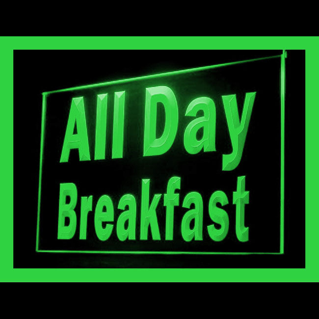 110195 All Day Breakfast Cafe Restaurant Home Decor Open Display illuminated Night Light Neon Sign 16 Color By Remote