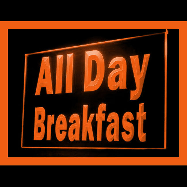110195 All Day Breakfast Cafe Restaurant Home Decor Open Display illuminated Night Light Neon Sign 16 Color By Remote