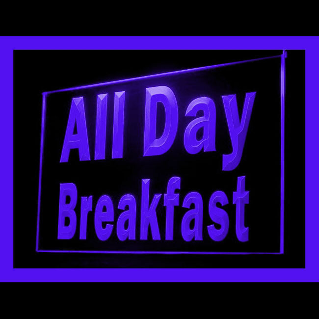 110195 All Day Breakfast Cafe Restaurant Home Decor Open Display illuminated Night Light Neon Sign 16 Color By Remote