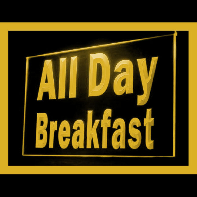 110195 All Day Breakfast Cafe Restaurant Home Decor Open Display illuminated Night Light Neon Sign 16 Color By Remote