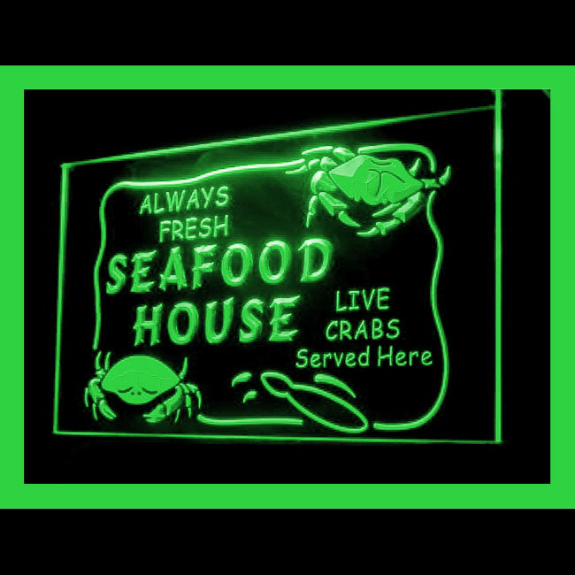 110201 Seafood House Market Restaurant Home Decor Open Display illuminated Night Light Neon Sign 16 Color By Remote
