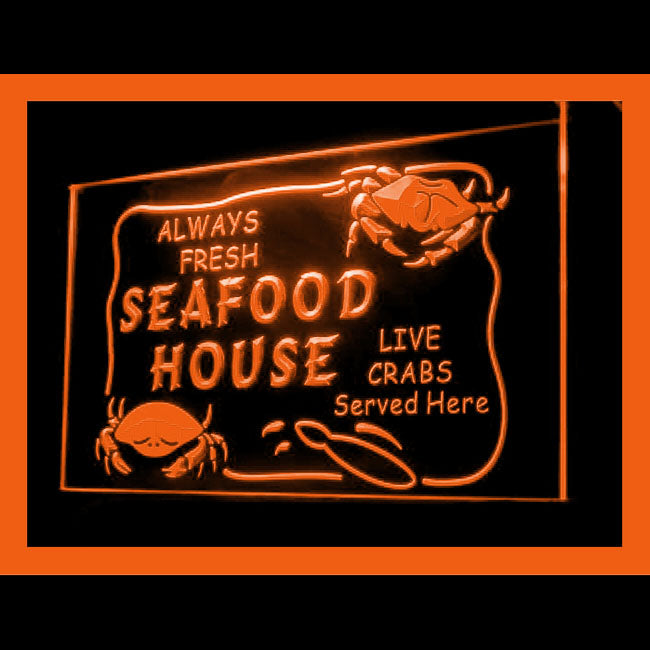 110201 Seafood House Market Restaurant Home Decor Open Display illuminated Night Light Neon Sign 16 Color By Remote