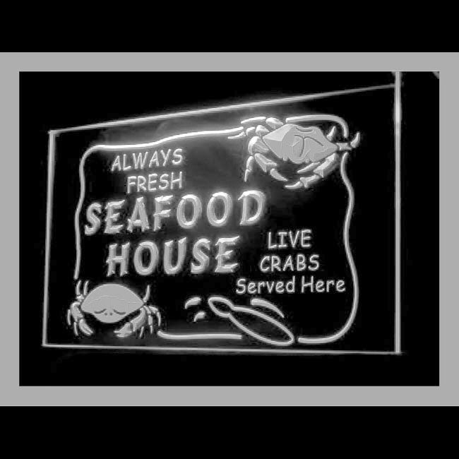 110201 Seafood House Market Restaurant Home Decor Open Display illuminated Night Light Neon Sign 16 Color By Remote