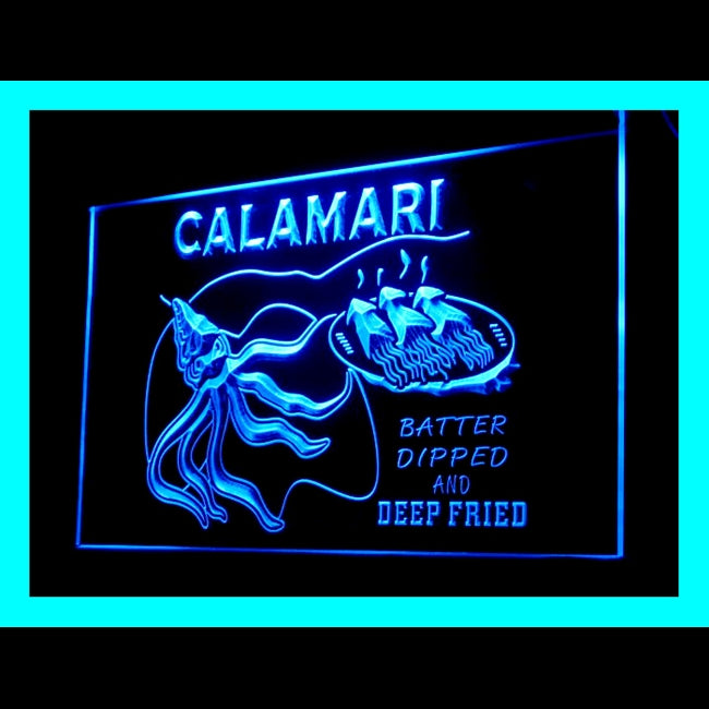 110202 CALAMARI SQUID Seafood Market Cafe Home Decor Open Display illuminated Night Light Neon Sign 16 Color By Remote