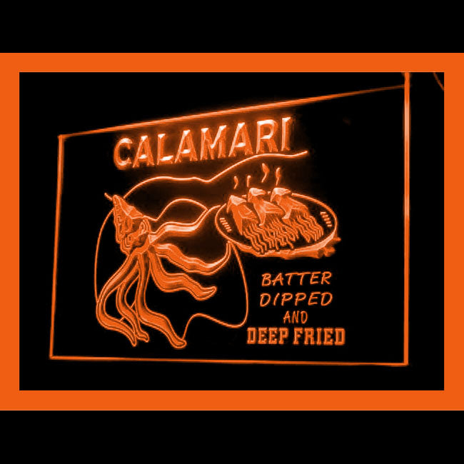 110202 CALAMARI SQUID Seafood Market Cafe Home Decor Open Display illuminated Night Light Neon Sign 16 Color By Remote