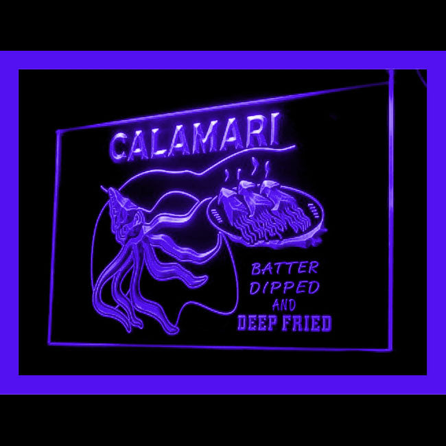110202 CALAMARI SQUID Seafood Market Cafe Home Decor Open Display illuminated Night Light Neon Sign 16 Color By Remote