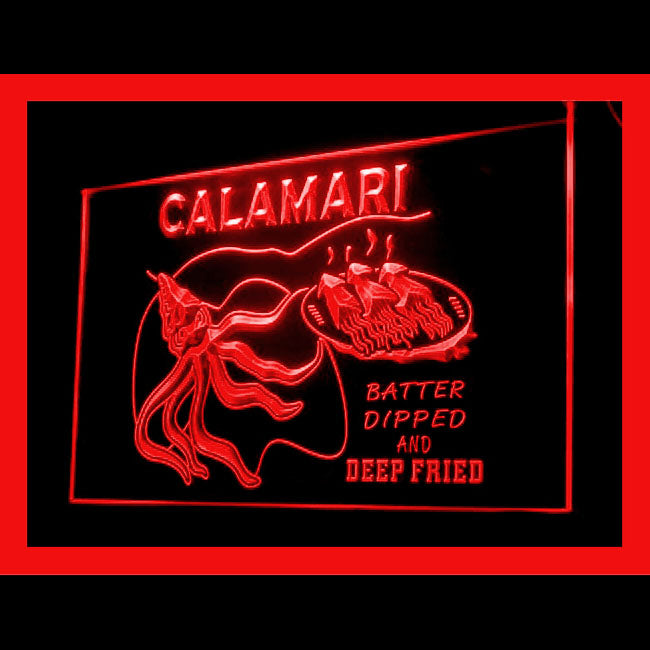 110202 CALAMARI SQUID Seafood Market Cafe Home Decor Open Display illuminated Night Light Neon Sign 16 Color By Remote