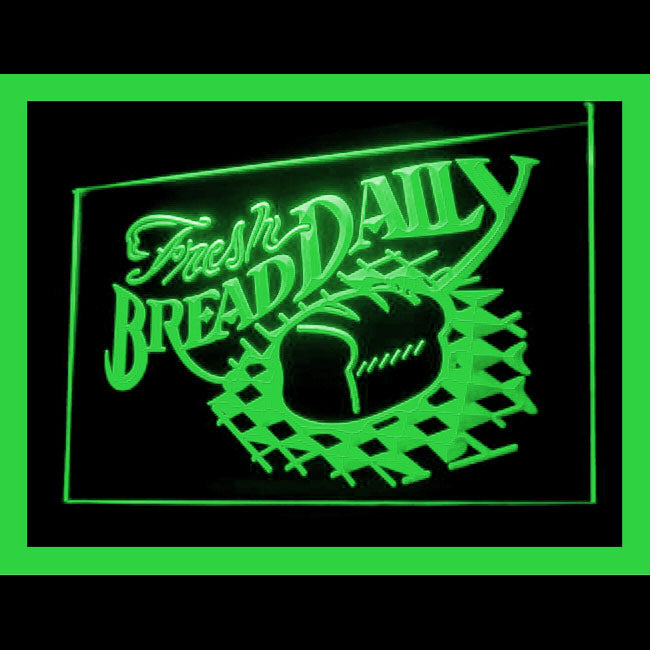 110204 Fresh Bread Daily Bakery Shop Cafe Home Decor Open Display illuminated Night Light Neon Sign 16 Color By Remote