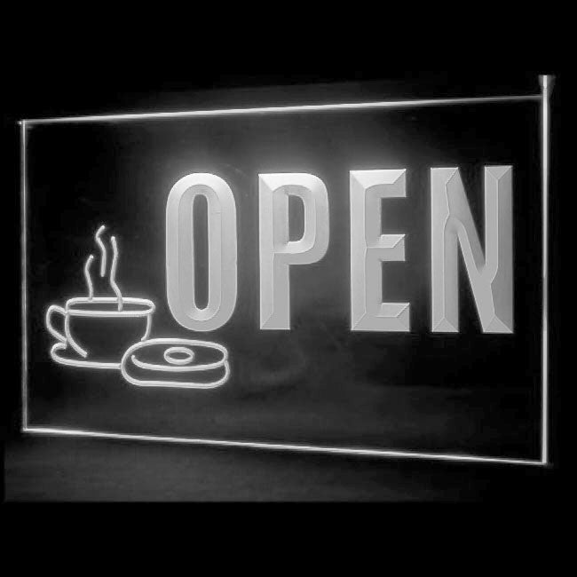 110213 OPEN Coffee Donuts Shop Cafe Home Decor Open Display illuminated Night Light Neon Sign 16 Color By Remote