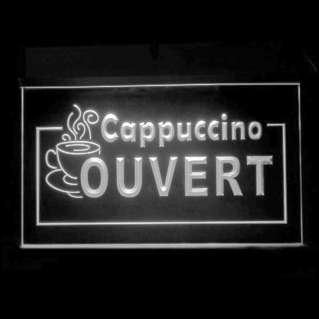 110225 OUVERT French Open Cappuccino Coffee Home Decor Open Display illuminated Night Light Neon Sign 16 Color By Remote