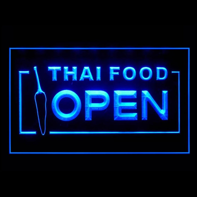110228 Thai Food Thailand Restaurant Shop Home Decor Open Display illuminated Night Light Neon Sign 16 Color By Remote