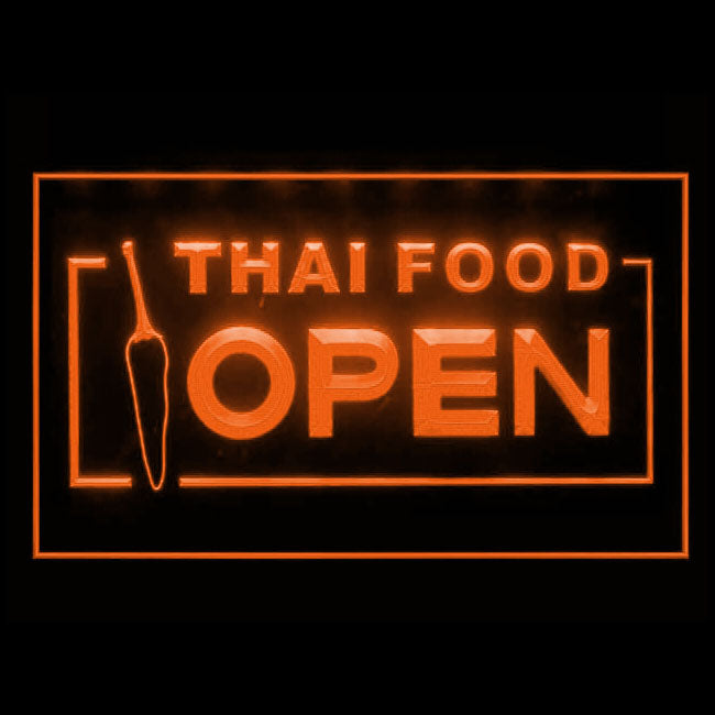 110228 Thai Food Thailand Restaurant Shop Home Decor Open Display illuminated Night Light Neon Sign 16 Color By Remote