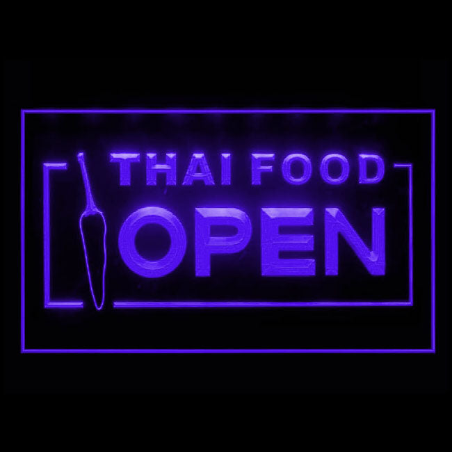 110228 Thai Food Thailand Restaurant Shop Home Decor Open Display illuminated Night Light Neon Sign 16 Color By Remote