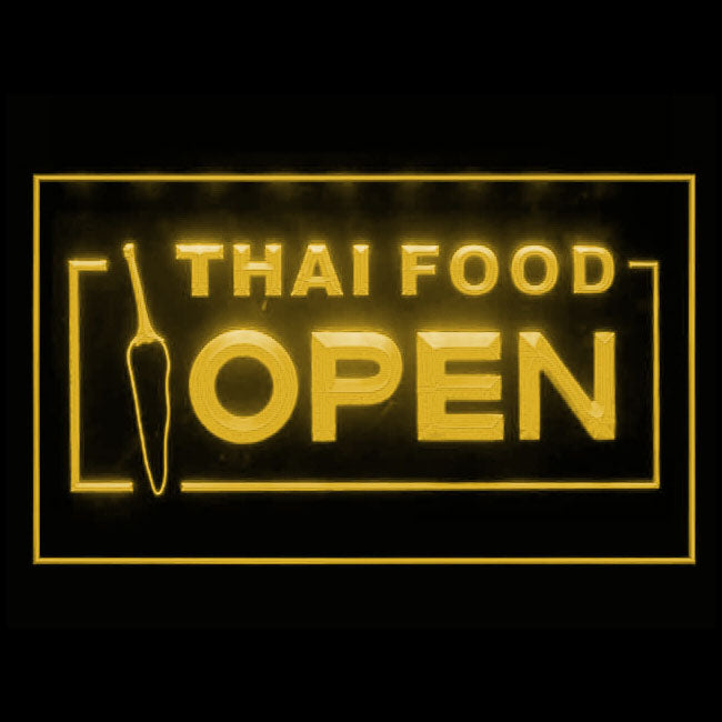 110228 Thai Food Thailand Restaurant Shop Home Decor Open Display illuminated Night Light Neon Sign 16 Color By Remote