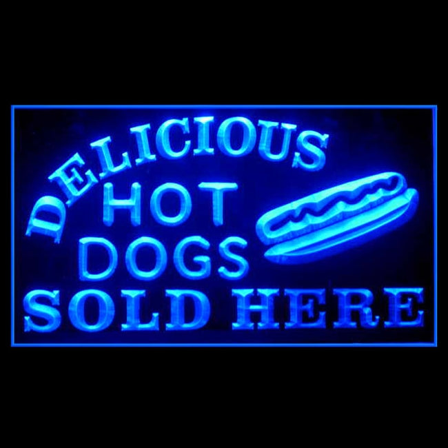 110250 Delicious Hot Dogs Sold Here Shop Cafe Home Decor Open Display illuminated Night Light Neon Sign 16 Color By Remote