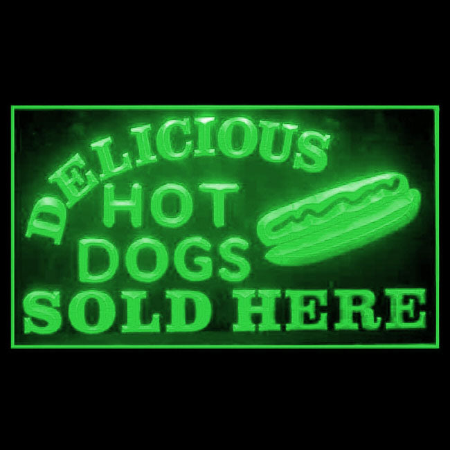 110250 Delicious Hot Dogs Sold Here Shop Cafe Home Decor Open Display illuminated Night Light Neon Sign 16 Color By Remote