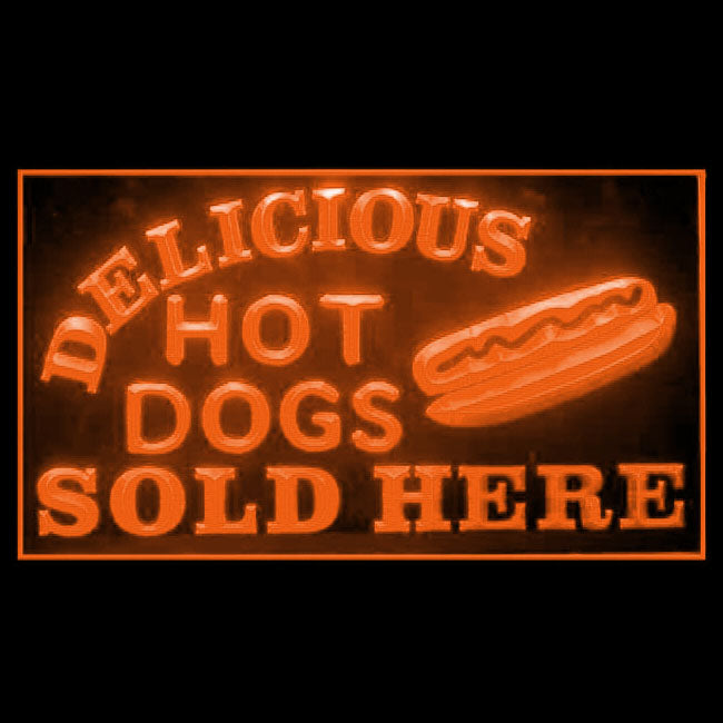110250 Delicious Hot Dogs Sold Here Shop Cafe Home Decor Open Display illuminated Night Light Neon Sign 16 Color By Remote