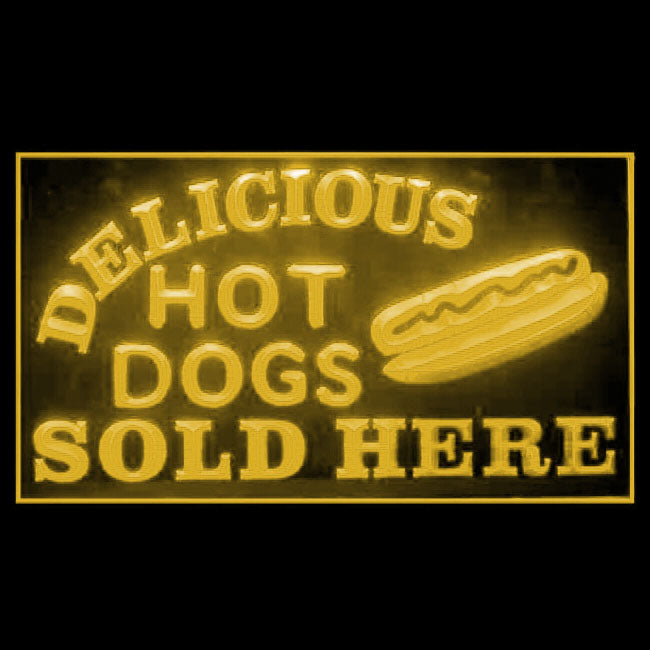 110250 Delicious Hot Dogs Sold Here Shop Cafe Home Decor Open Display illuminated Night Light Neon Sign 16 Color By Remote