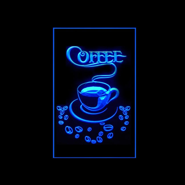 110254 Coffee Cafe Shop Home Decor Open Display illuminated Night Light Neon Sign 16 Color By Remote