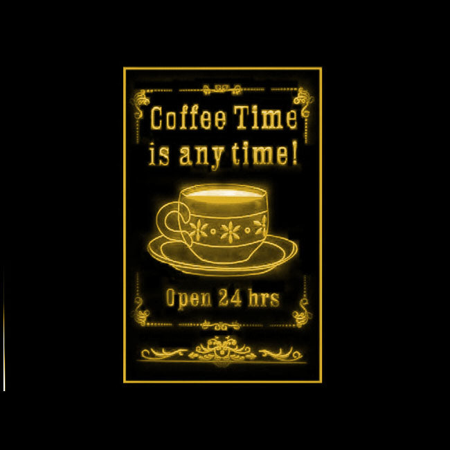110256 Coffee Cafe Shop Home Decor Open Display illuminated Night Light Neon Sign 16 Color By Remote