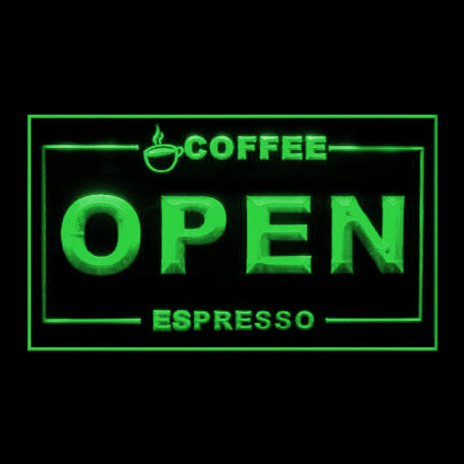 110258 Espresso Coffee Cafe Shop Home Decor Open Home Decor Open Display illuminated Night Light Neon Sign 16 Color By Remote