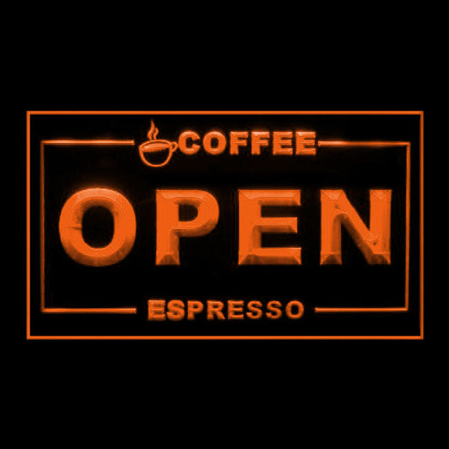 110258 Espresso Coffee Cafe Shop Home Decor Open Home Decor Open Display illuminated Night Light Neon Sign 16 Color By Remote