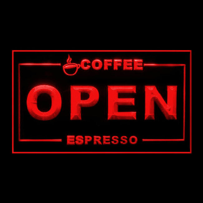 110258 Espresso Coffee Cafe Shop Home Decor Open Home Decor Open Display illuminated Night Light Neon Sign 16 Color By Remote