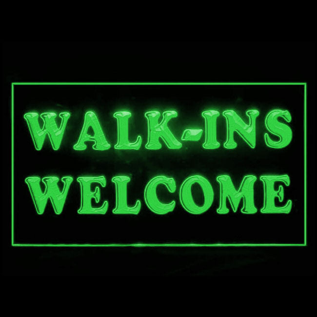 120017 Walk-Ins Welcome Barber Shop Store Salon Home Decor Open Display illuminated Night Light Neon Sign 16 Color By Remote