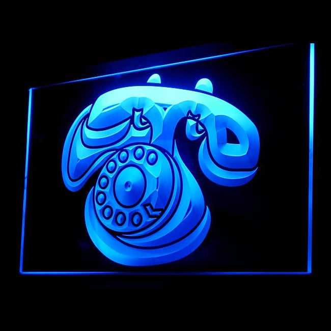 120061 Telephone Home Decor Shop Store Open Home Decor Open Display illuminated Night Light Neon Sign 16 Color By Remote