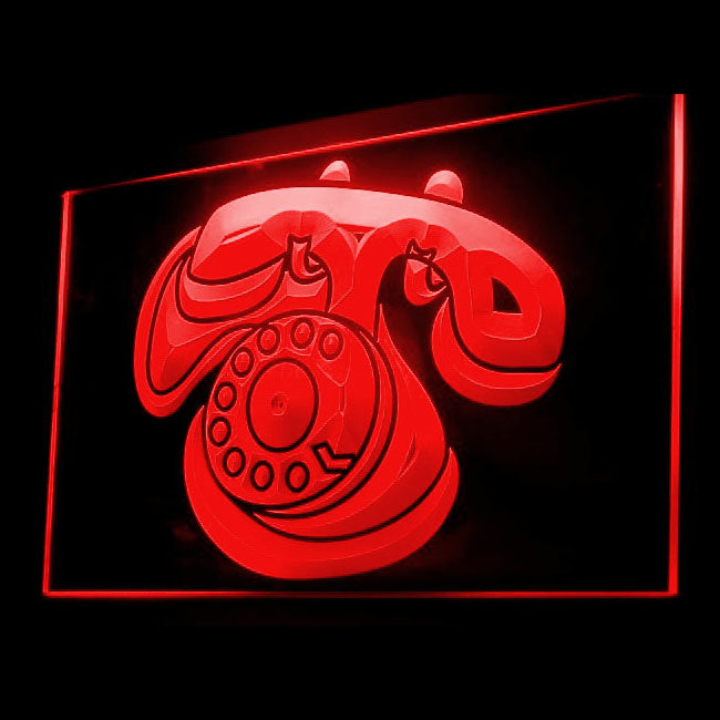 120061 Telephone Home Decor Shop Store Open Home Decor Open Display illuminated Night Light Neon Sign 16 Color By Remote
