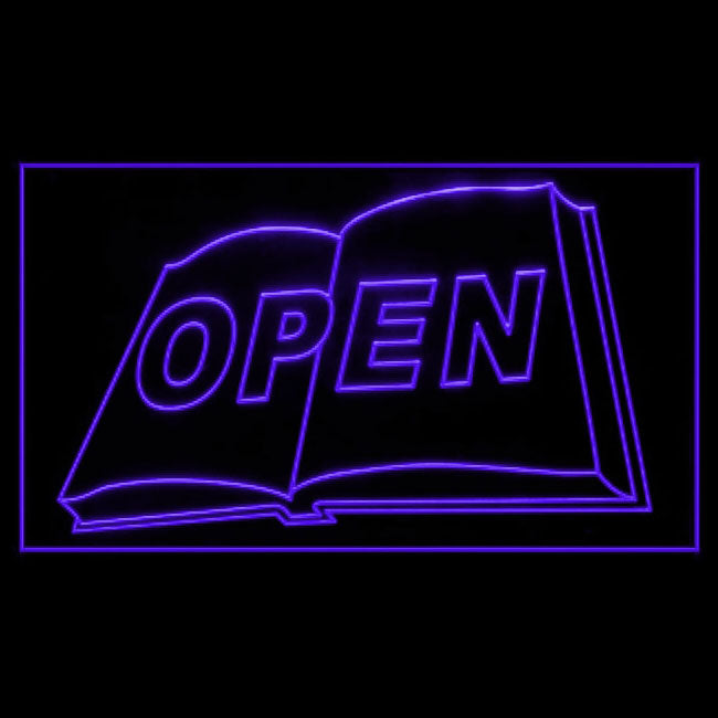 120063 Book Shop Store Home Decor Open Home Decor Open Display illuminated Night Light Neon Sign 16 Color By Remote