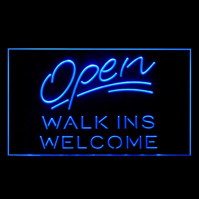 120151 Walk-Ins Welcome Shop Store Salon Open Home Decor Open Display illuminated Night Light Neon Sign 16 Color By Remote