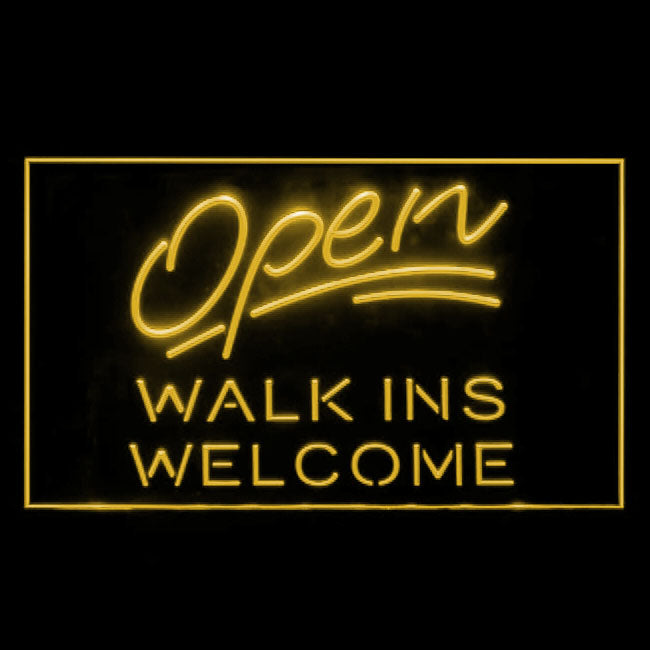 120151 Walk-Ins Welcome Shop Store Salon Open Home Decor Open Display illuminated Night Light Neon Sign 16 Color By Remote