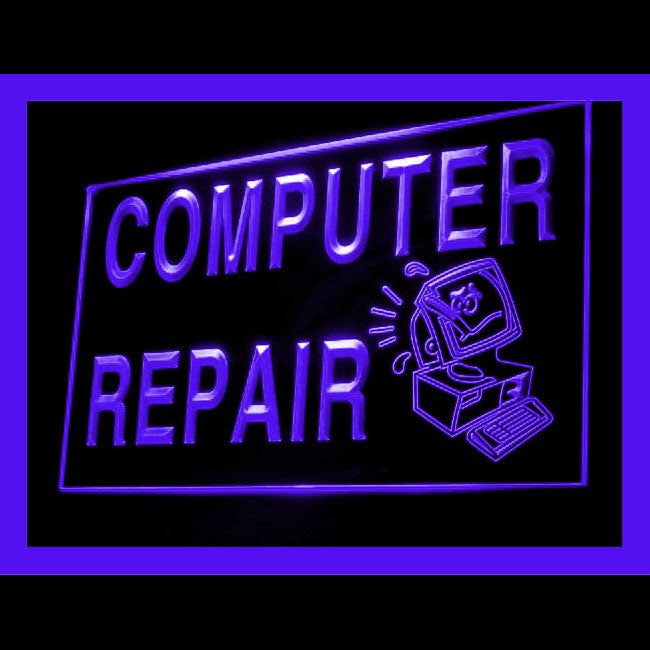 130025 Computer Repair Shop Store Center Home Decor Open Display illuminated Night Light Neon Sign 16 Color By Remote