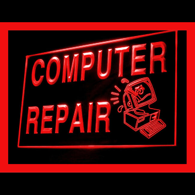 130025 Computer Repair Shop Store Center Home Decor Open Display illuminated Night Light Neon Sign 16 Color By Remote