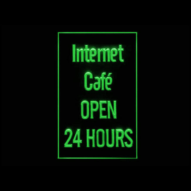 130050 OPEN Internet Cafe 24 Hours Bar Home Decor Open Display illuminated Night Light Neon Sign 16 Color By Remote