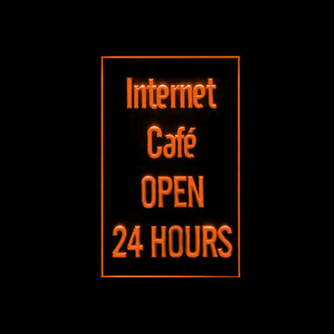 130050 OPEN Internet Cafe 24 Hours Bar Home Decor Open Display illuminated Night Light Neon Sign 16 Color By Remote