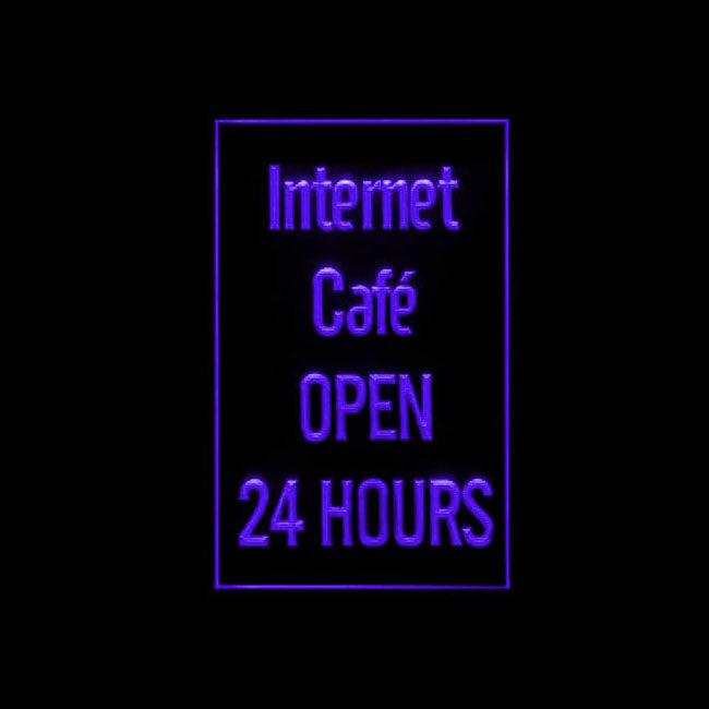 130050 OPEN Internet Cafe 24 Hours Bar Home Decor Open Display illuminated Night Light Neon Sign 16 Color By Remote