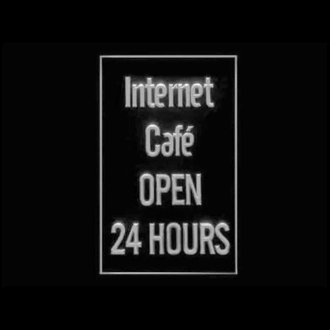 130050 OPEN Internet Cafe 24 Hours Bar Home Decor Open Display illuminated Night Light Neon Sign 16 Color By Remote