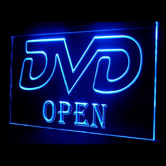 140007 DVD Open Disc Shop Video Movie CD Store Home Decor Open Display illuminated Night Light Neon Sign 16 Color By Remote