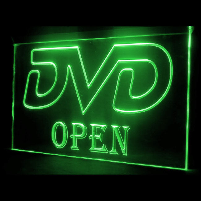 140007 DVD Open Disc Shop Video Movie CD Store Home Decor Open Display illuminated Night Light Neon Sign 16 Color By Remote