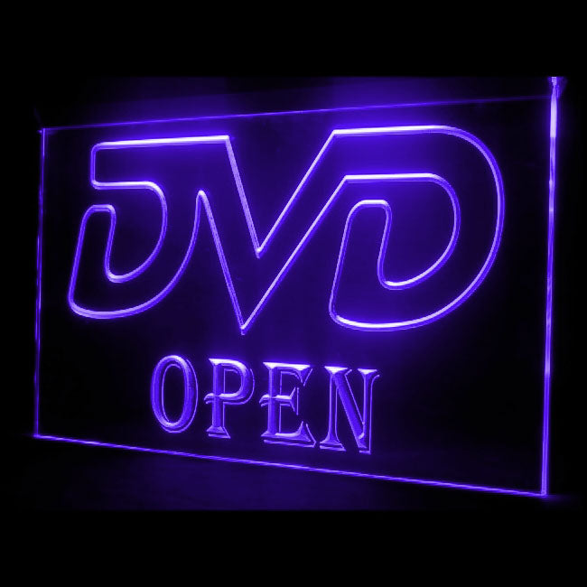 140007 DVD Open Disc Shop Video Movie CD Store Home Decor Open Display illuminated Night Light Neon Sign 16 Color By Remote