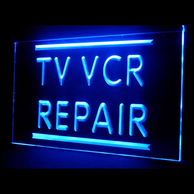 140027 TV VCR Repair Shop Store Home Decor Open Display illuminated Night Light Neon Sign 16 Color By Remote
