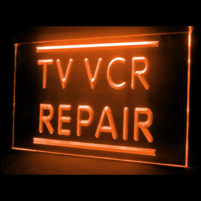 140027 TV VCR Repair Shop Store Home Decor Open Display illuminated Night Light Neon Sign 16 Color By Remote