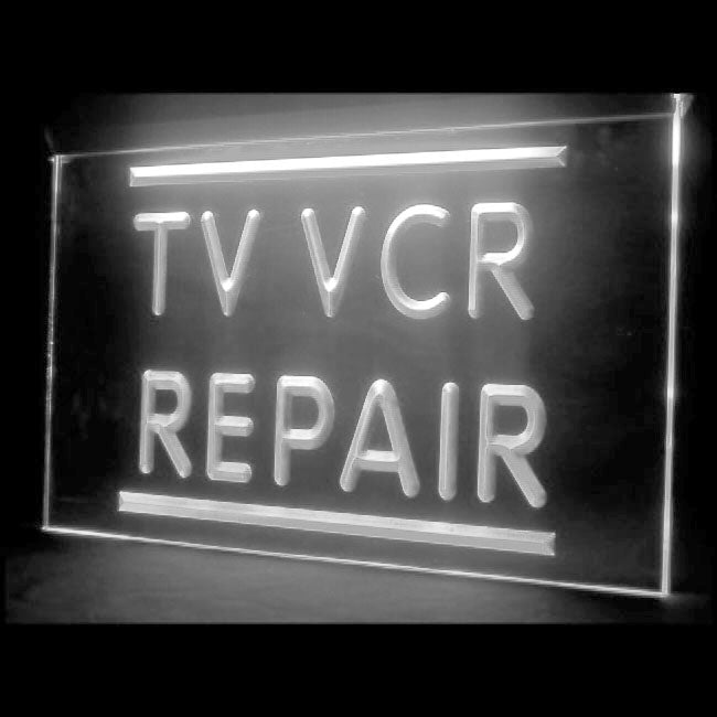 140027 TV VCR Repair Shop Store Home Decor Open Display illuminated Night Light Neon Sign 16 Color By Remote