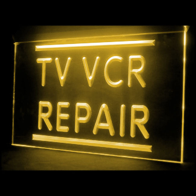 140027 TV VCR Repair Shop Store Home Decor Open Display illuminated Night Light Neon Sign 16 Color By Remote