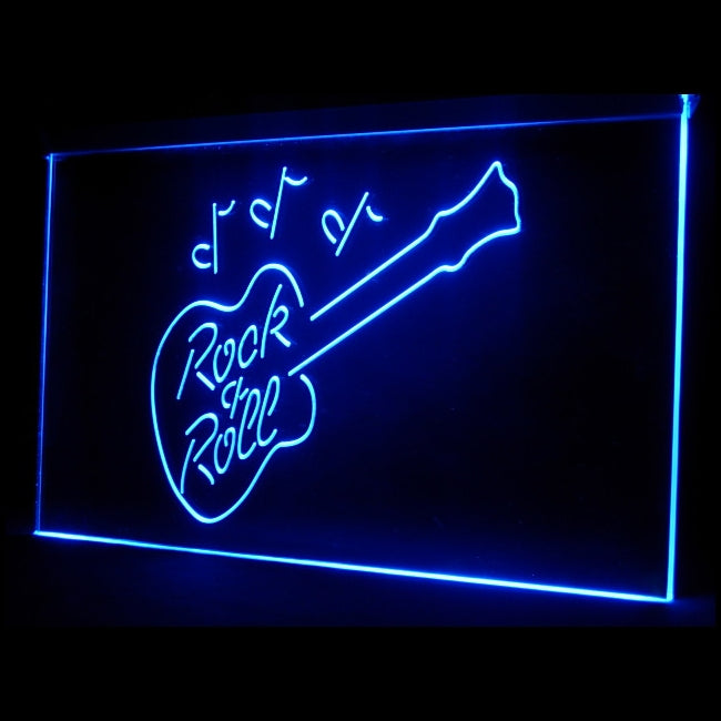 140031 Rock and Roll Music Guitar Bar Shop Open Home Decor Open Display illuminated Night Light Neon Sign 16 Color By Remote