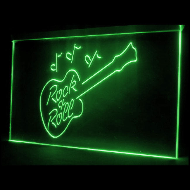 140031 Rock and Roll Music Guitar Bar Shop Open Home Decor Open Display illuminated Night Light Neon Sign 16 Color By Remote