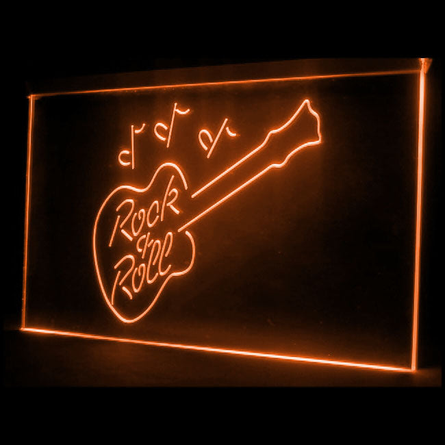 140031 Rock and Roll Music Guitar Bar Shop Open Home Decor Open Display illuminated Night Light Neon Sign 16 Color By Remote