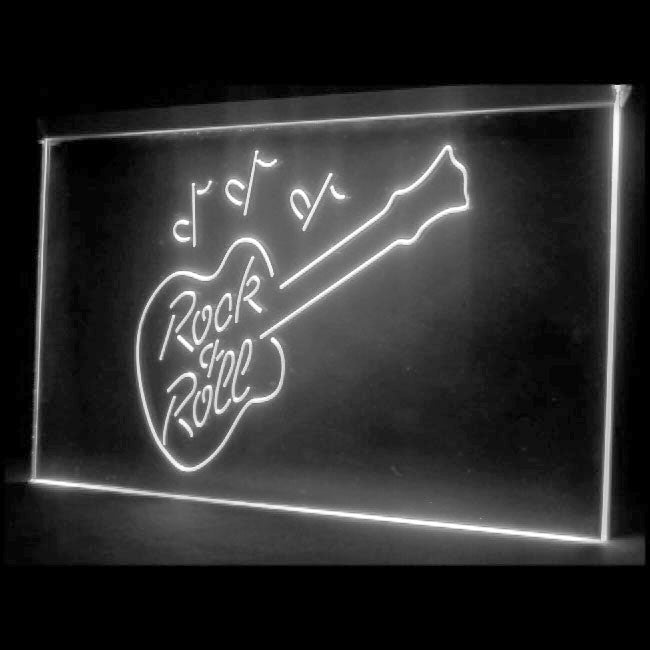 140031 Rock and Roll Music Guitar Bar Shop Open Home Decor Open Display illuminated Night Light Neon Sign 16 Color By Remote